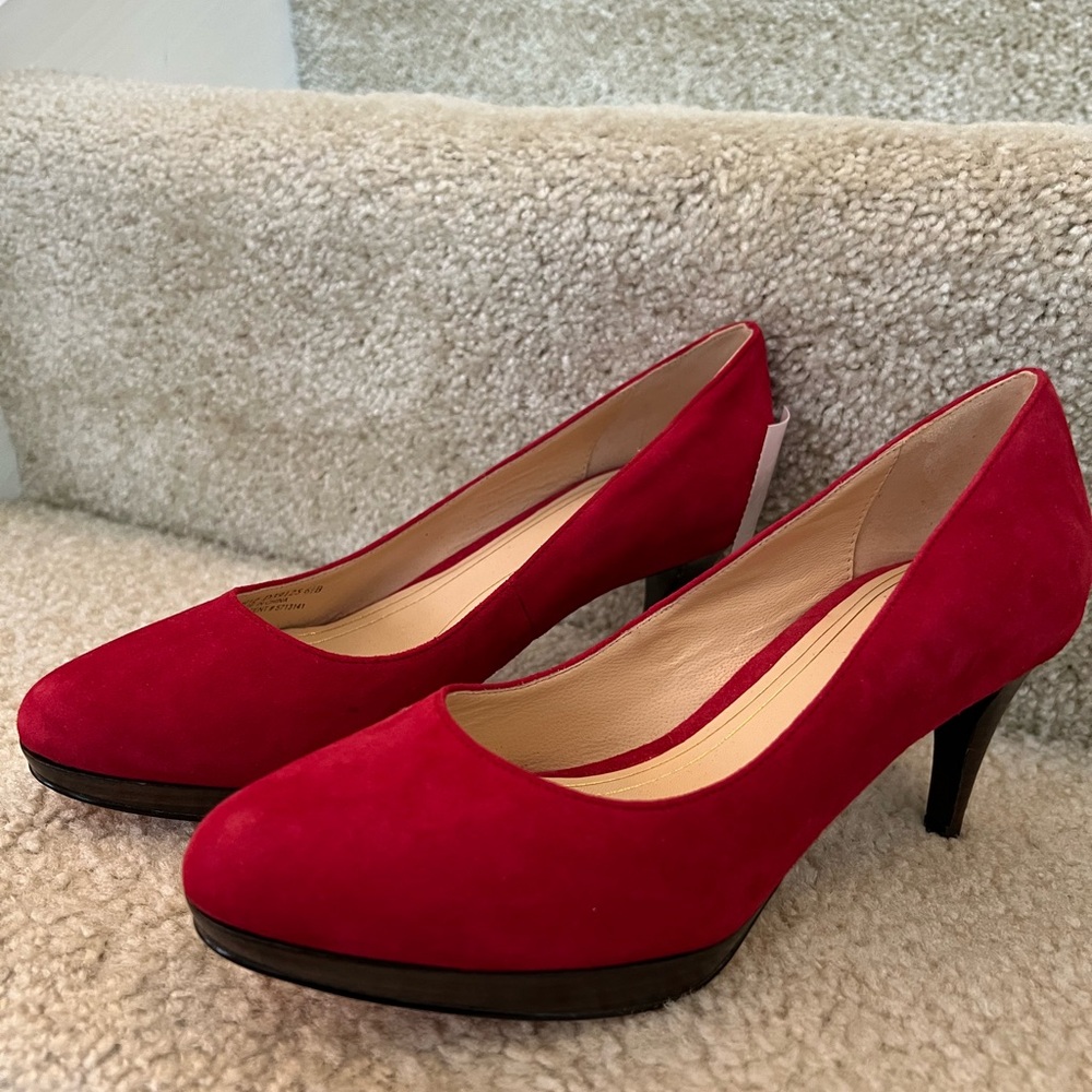 Cole Haan Nike Air Red Suede Women's Heels, Size 6.5